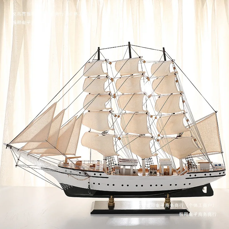 Büro glatte Schwan fertig Ornament Holz großes Segelboot Ornament Modell Wohnzimmer