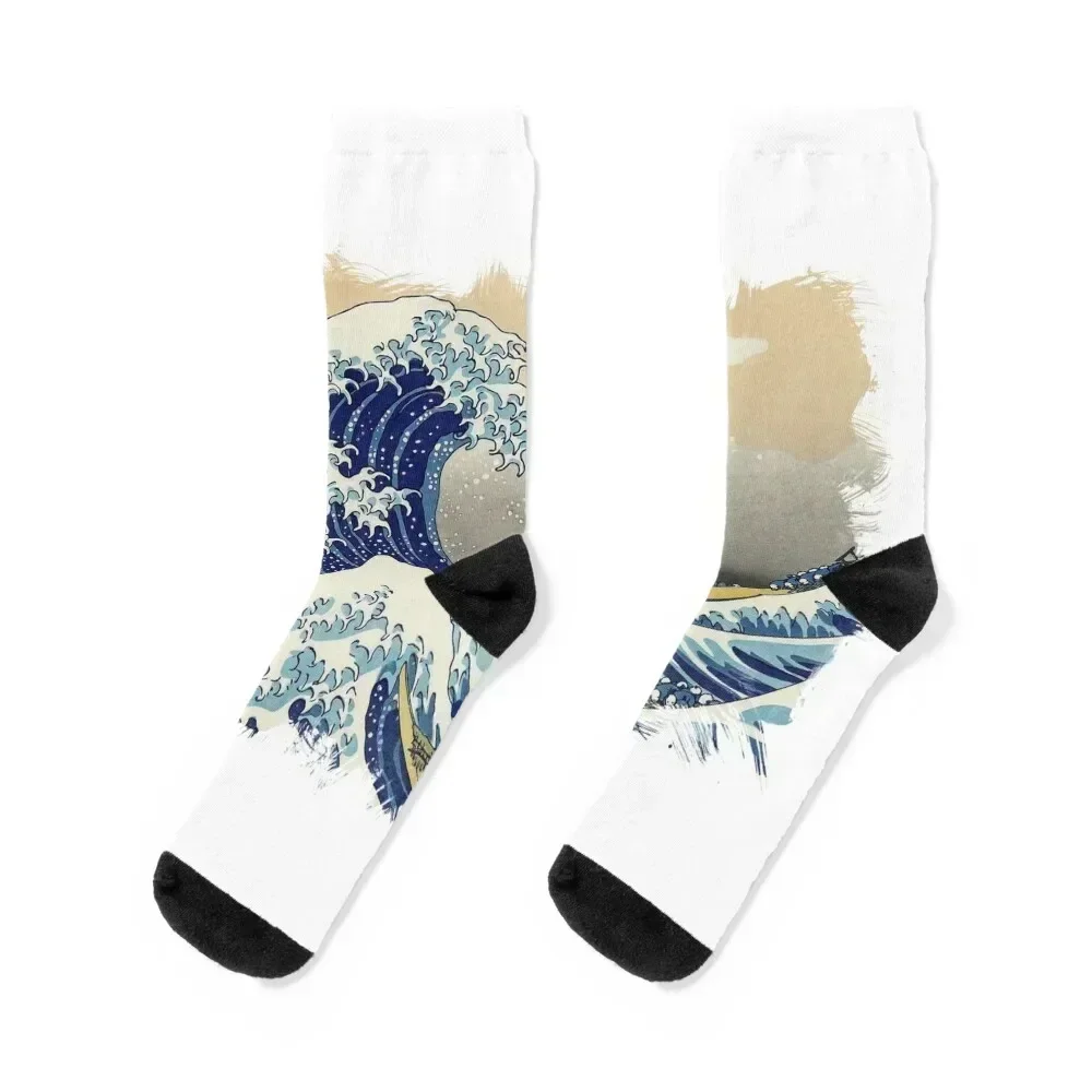 ? The Great Wave Off Kanagawa ? Retouched Fan Art Historic Japanese Masterpiece Socks sport luxe Designer Man Socks Women's