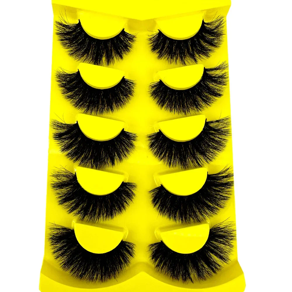 5 pairs of 5D mink eyelashes 3D mink eyelashes fluffy, soft, thick, long mink false eyelashes makeup eyelashes