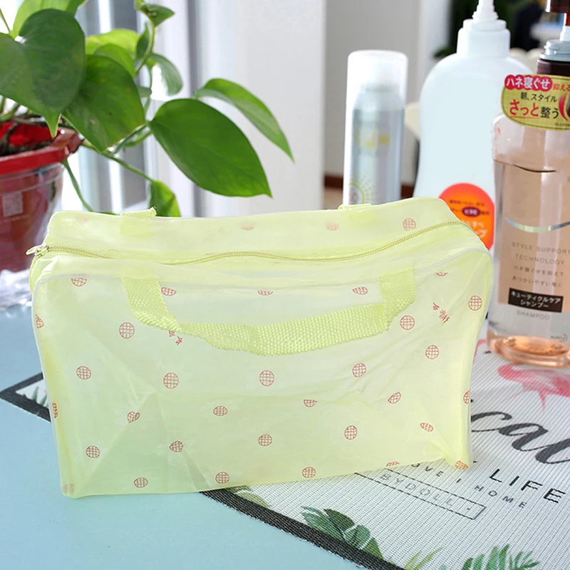 1Pc PVC Transparent Cosmetic Bag Clear Makeup For Women Girl Waterproof Zipper Beauty Case Travel Toiletry Bags Handbag