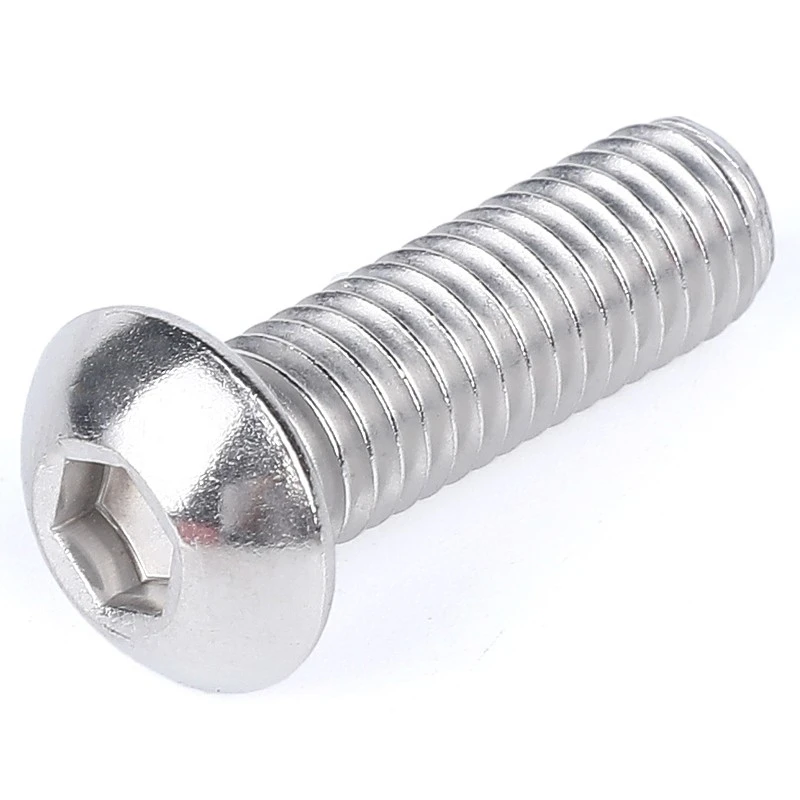 10pcs 1/4 3/8 5/16 2# 4# 6# 8# 10# 304 Stainless Steel Anglo American Round Pan Head Hexagon Socket Screw Button Head Allen Bolt