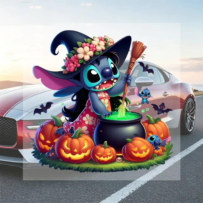 Car Stickers Halloween Cartoon Alien Vinyl Decal Waterproof Die Cut Removable for Fuel Tank Gas Cap Trunk Auto Decor