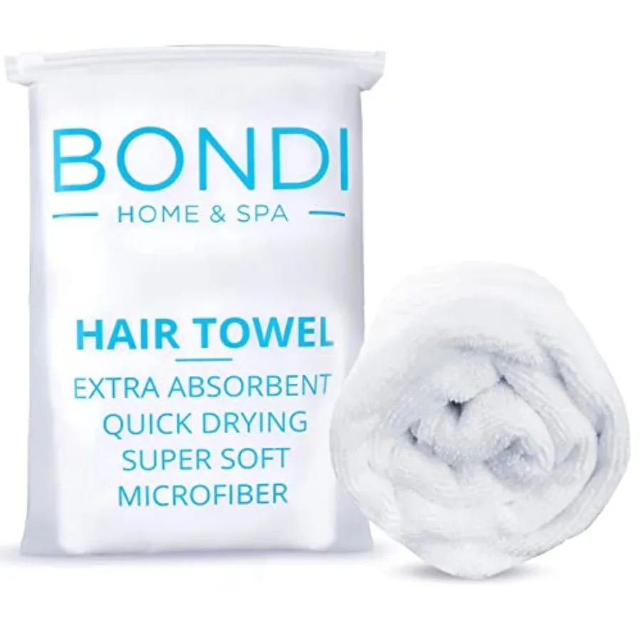 

Bondi SPA Microfiber Hair Towel Dries Hair 50% Faster Anti-Frizz Towel for All Hair Types Super Absorbent and Soft - XL Rectang
