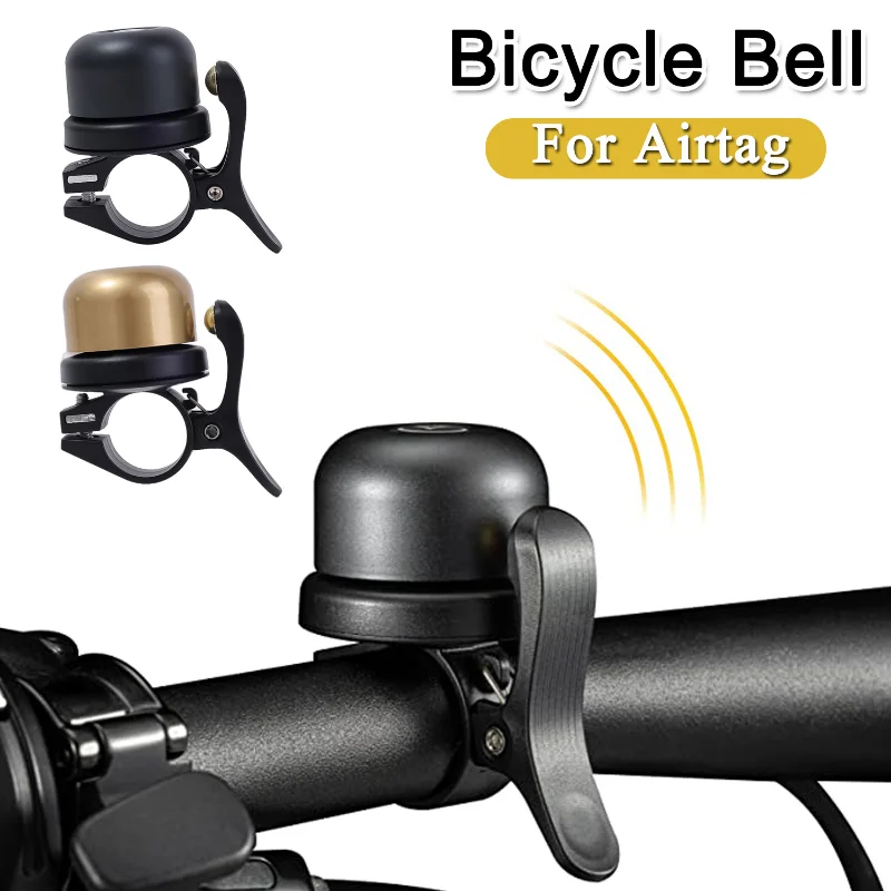 Bike Bell for Apple AirTag Hidden Bicycle Holder GPS Tracker Anti-Theft Classic Bicycle Alarm Bell for 22.2mm Diameter Handlebar