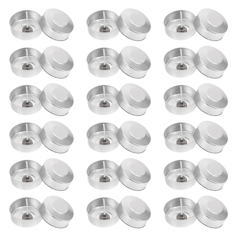 100Sets Aluminum Tea Lights Cups Candle Cup Case Empty Case Candle Wax Containers With Candle Wicks For DIY Craft Candle Durable