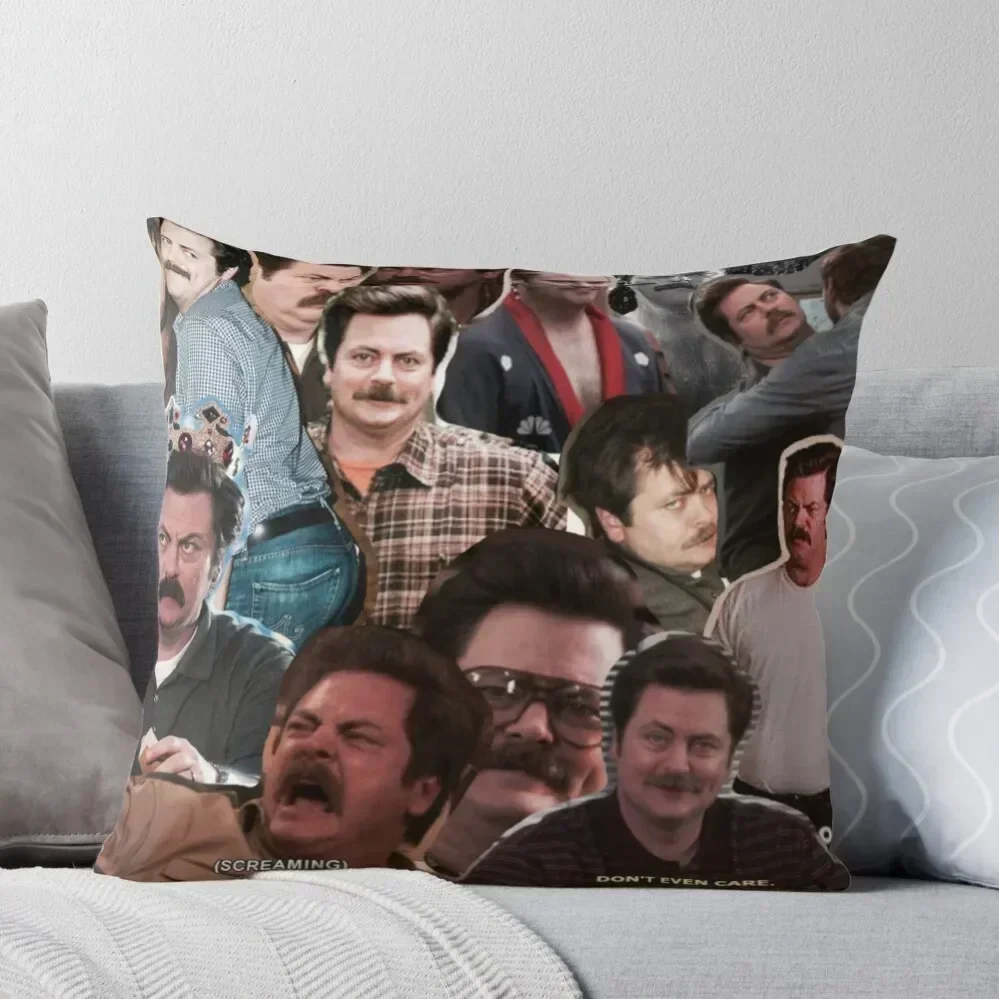 Ron Swanson - Parks and Rec Throw Pillow Cushions Cushions Home Decor pillow