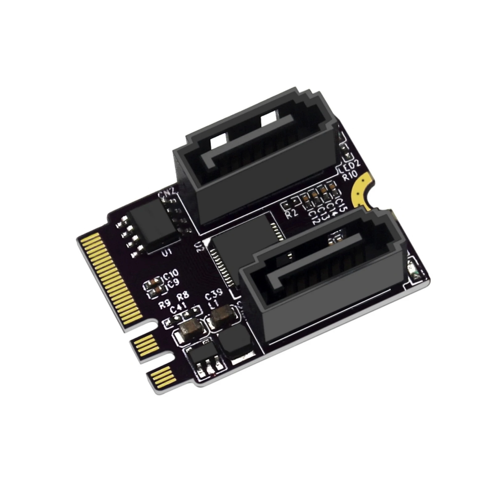 M.2 Naar Sata 3.0 Uitbreidingskaart Harde Schijf Adapter Kaart Jmb582 Chip Sleutel A + E Wifi M.2 Naar Dual Port Sata Converter PCI-E3.0 Kaart