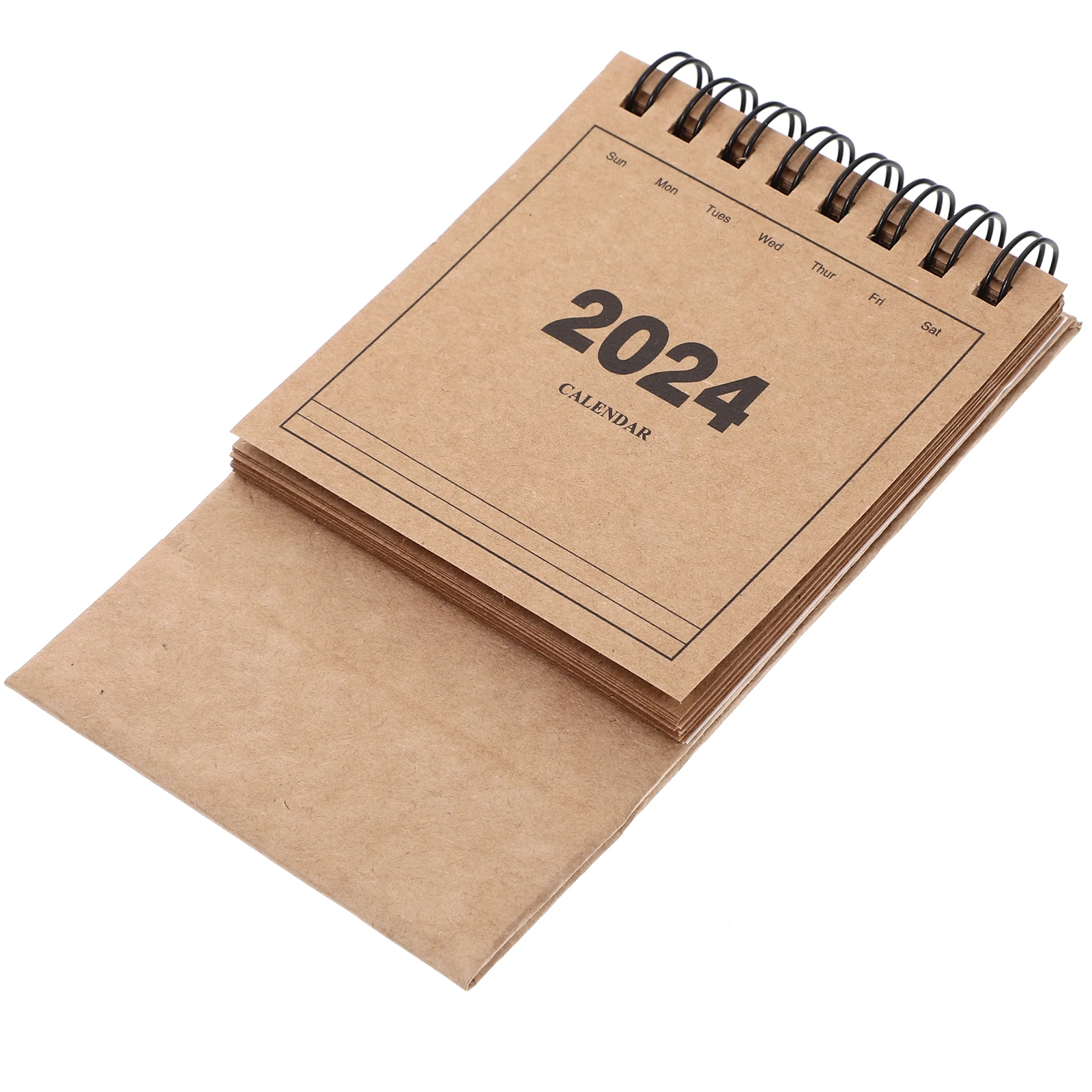 

Mini Desk Calendar 2023-2024 Standing Flip Brown Home Office Decor Thick Material Use Small Trinkets Holder