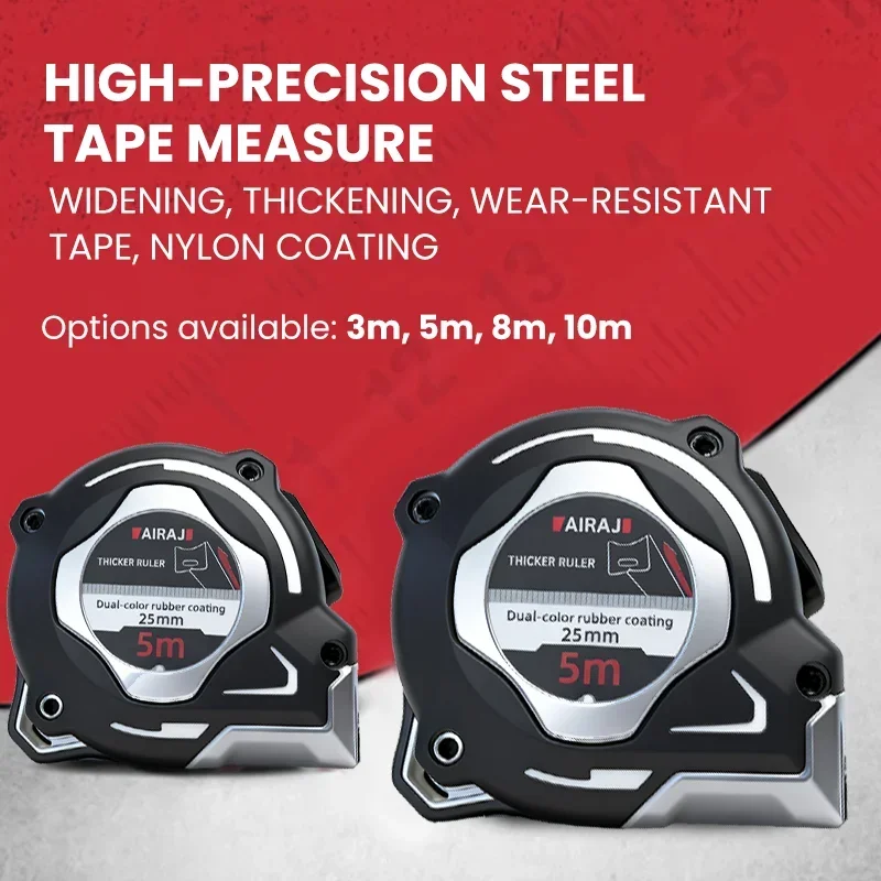 AIRAJ 3/5/7.5/10 متر متري وشريط القياس الإمبراطوري قابل للسحب متري حاكم النجارة مسطرة قياس أداة مقياس على الوجهين #1