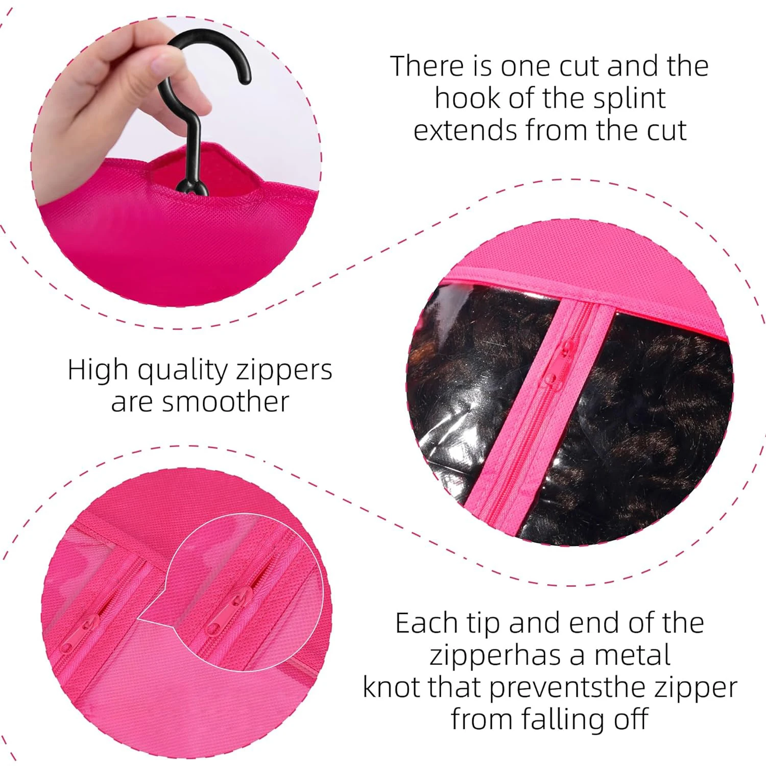 1PC Wig Storage Bag with Hook - Transparent Dustproof Portable Design, Suitable for Salon And Home Use