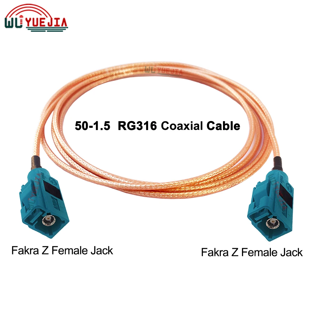 0.1~15 M RG-316 All Colors Fakra A B C D E F G H I K Z Female Jack to Female Jack RF Connector Low Loss 50-1.5 RF Coaxial Cable