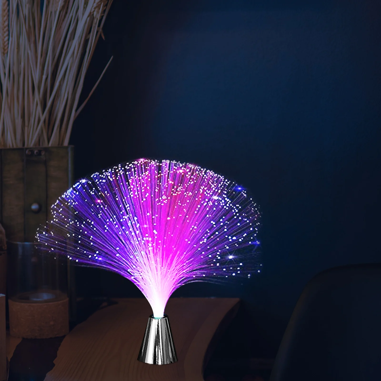 4Pcs LED Fiber Optic Effect Light Powered Romantic Color Changing Decoration for Home Party