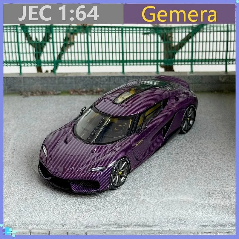 JEC 1:64 Gemera Purple carbon fiber Car Model Collection Model Boy Gift Christmas Gift Boy Toy