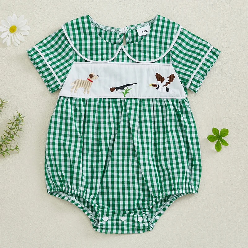 

Adorable Infant Girls Sleeveless Romper with Floral Embroidery and Ruffle Detail - Stylish Summer Outfit for Baby Girls