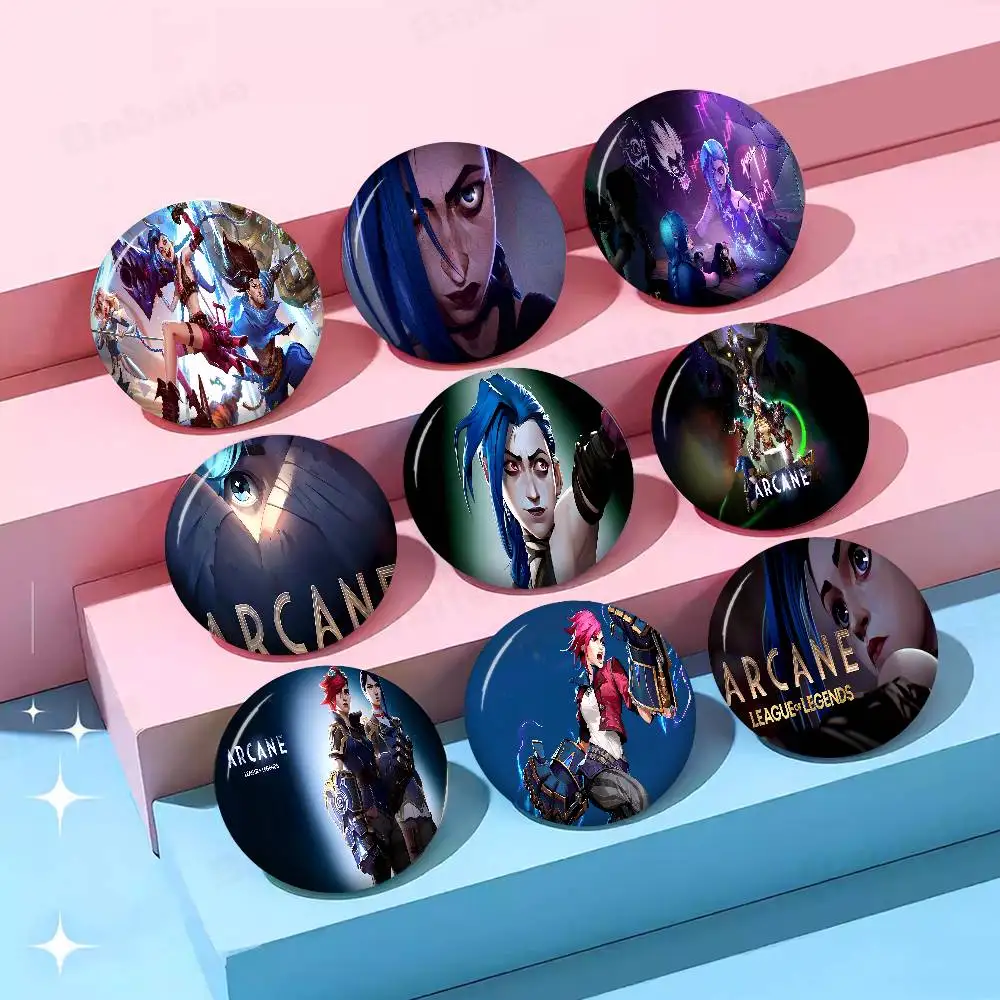 A-Arcane L-League of L-Legends Anime Button Pin Handmade Brooch for Clothes Cartoon Badge Backpack Decoration Jewelry