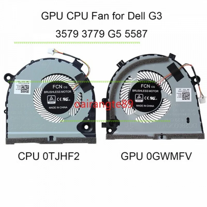 A + para Dell G3 3579 3779 G5-5587 15 5587 GPU CPU ventilador de refrigeración 0TJHF2 0GWMFV FKB6