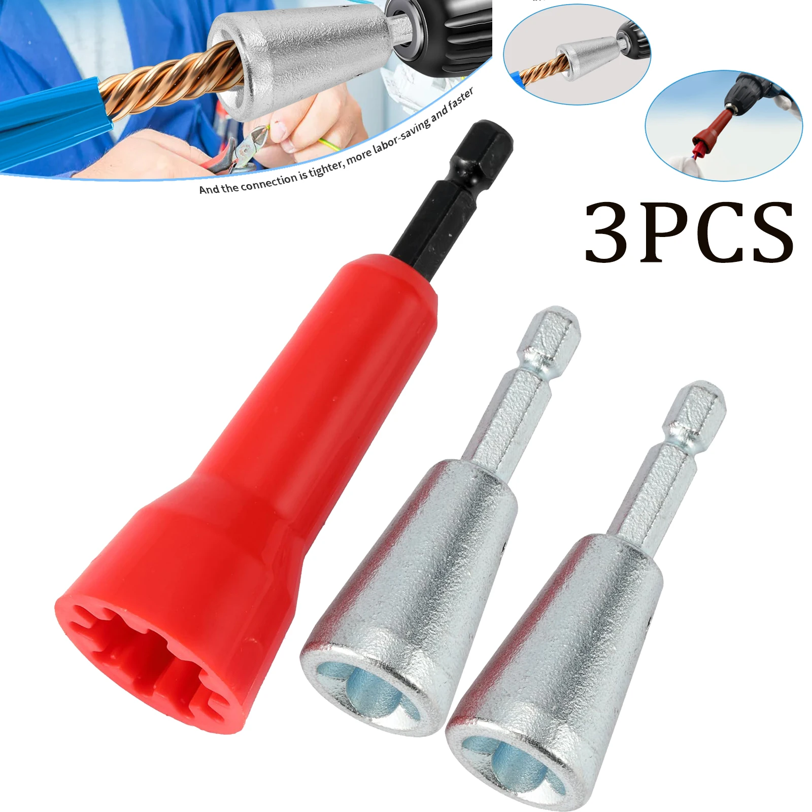 2/3PCS Wire Stripper Twisting Tools Electric Cable Peeler Quickly Twisting Connector Peel Electrical Cables Tool For Power Drill