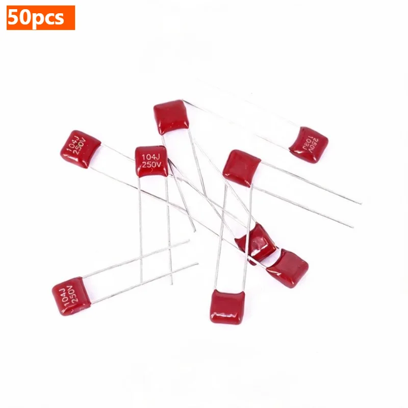 CBB Film Capacitor Kit 250V 4 Values Pitch 5mm 50Pcs for DIY Electronics