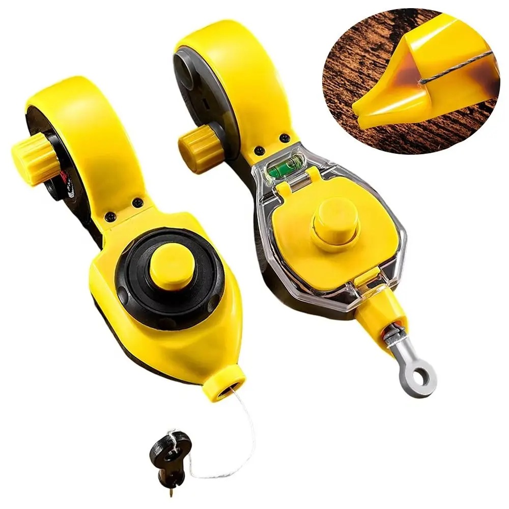Automatic Reset Type Construction Measuring Tools Ink Marker With 50M Chalk Lines Hand Crank Carpenter Tools Wood Scriber