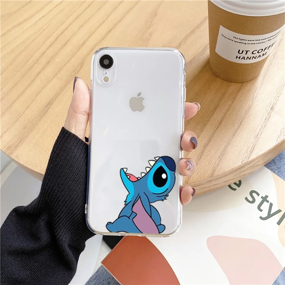 S-stitch Cute D-disney Phone Case For Iphone 15 11 13 14 Pro Max 7 8 Plus X Xr Xs Max 16pro 12mini Transparent Cover