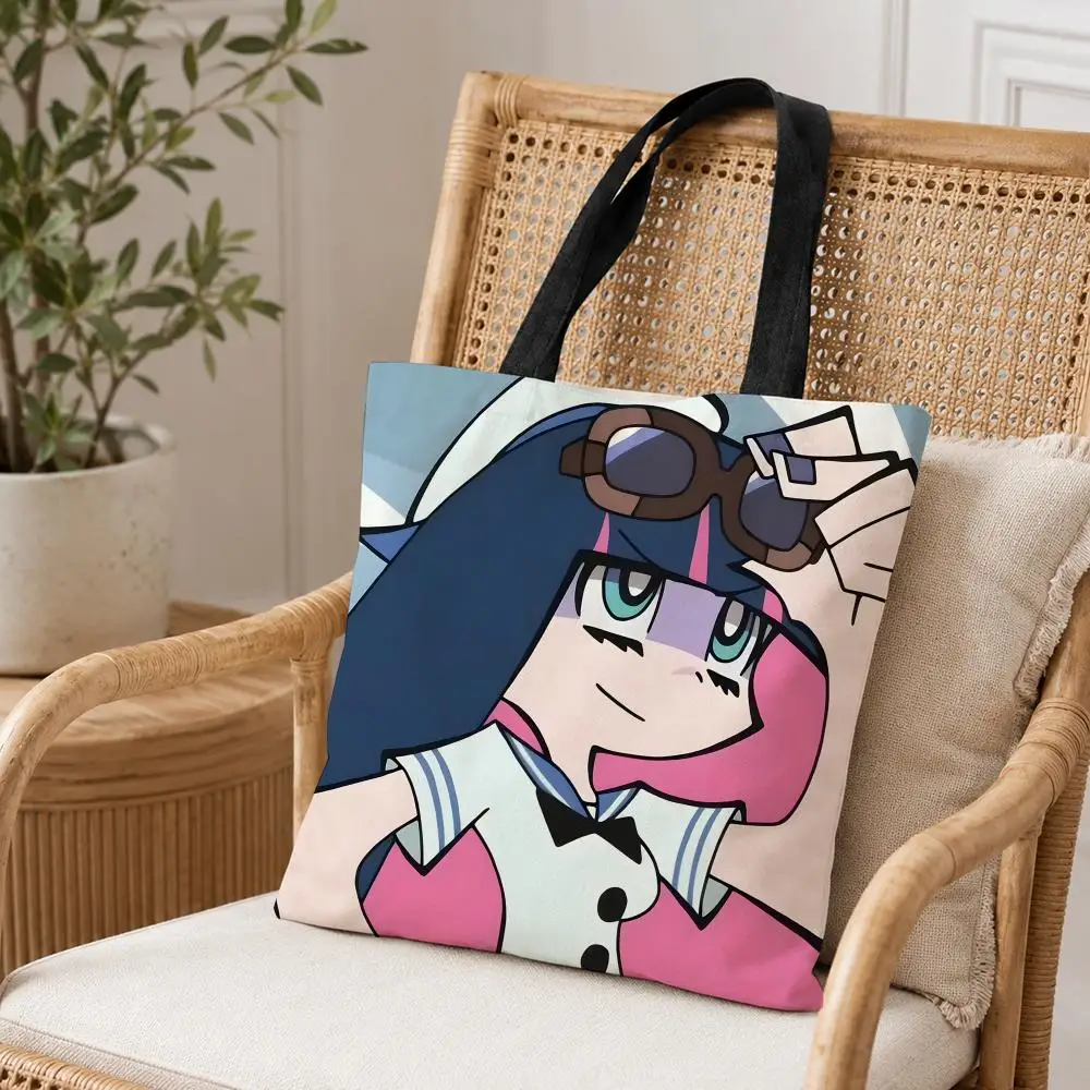 P-Panty S-Stocking Anime Storage Bags Canvas Double-Sided Print Tote Bag Large Capacity Shoulder Fashion Shopping Handbag