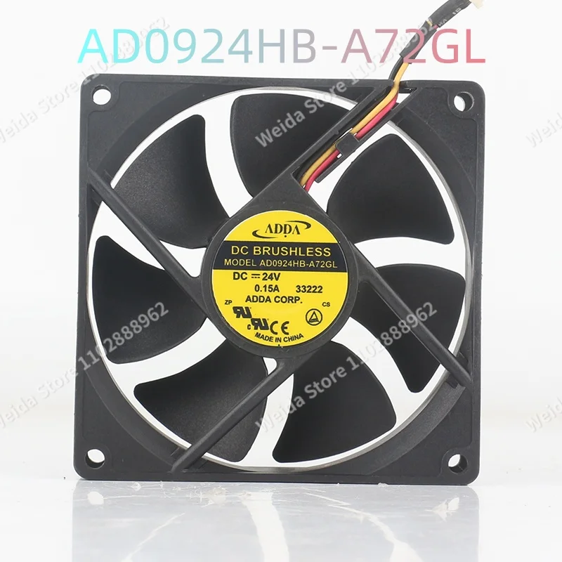 ADDA 5V 12V 48V DC 24V 0.15A 9025 90X90X25MM Double ball bearing frequency converter AD0924HB-A72GL 9 cm 3-wire fan detection