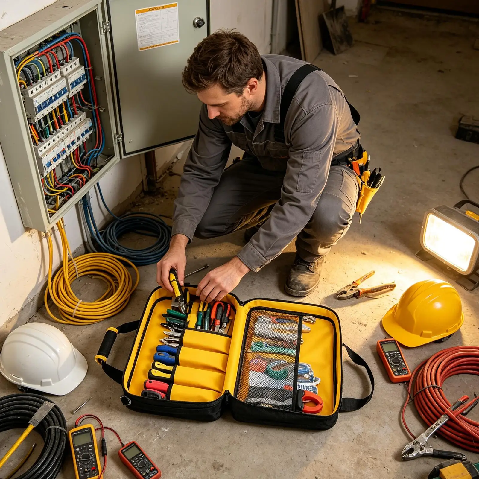 Heavy Duty Tool Bag Multi-Pocket Storage with Laptop Sleeve Tool Storage Bag for Plumbers Electricians Engineers Garage