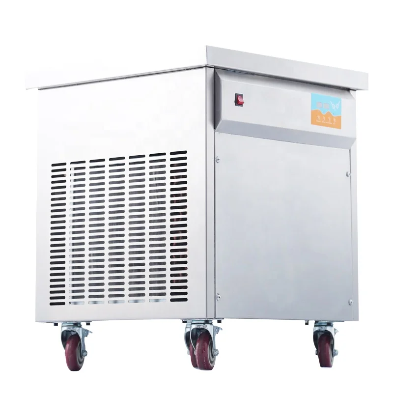 Satu piring komersial kualitas baik digulung mesin es krim lembut goreng dengan bagian standar mesin es krim goreng listrik