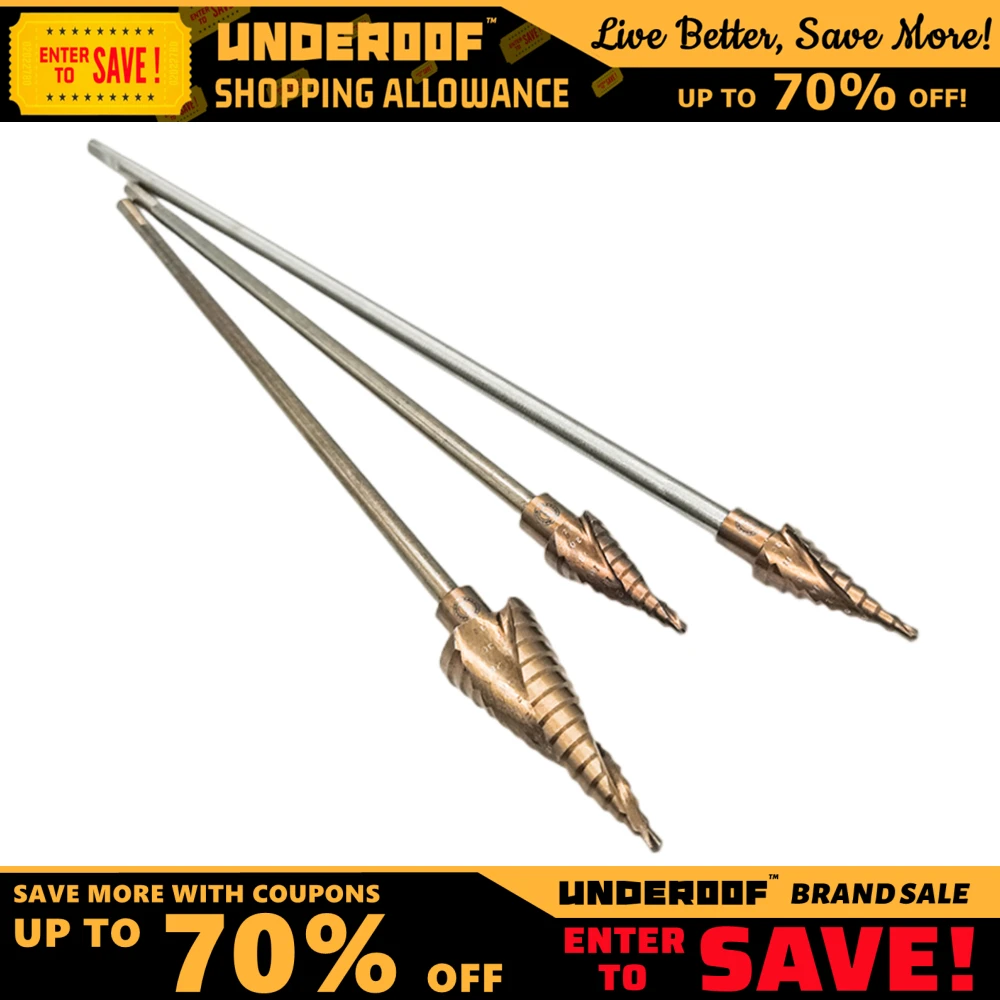 Underoof-extended Long Step Broca Haste de Extensão Aço Hss Alta Velocidade 4241 6542 Titanium Pagode Broca para Ferro Madeira