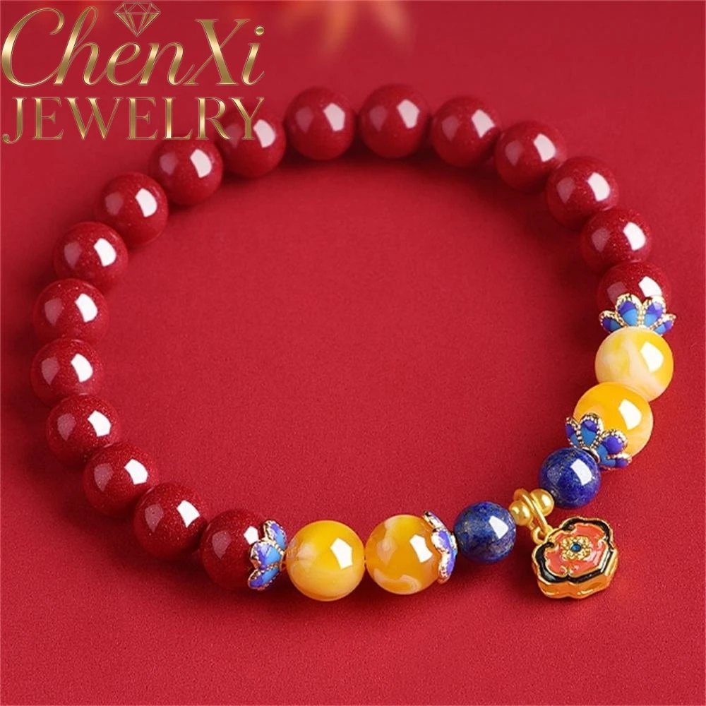High-End Cinnabar Ruyi Lock Bracelet Luxury Quality Fashion Fine Jewelry Exquisite Amulets And Mascots Elegant Popular Charms