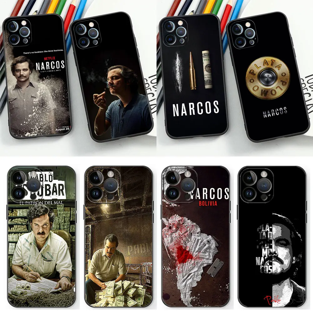 

Narcos TV Series Pablo Escobar Phone Case For Apple iPhone 15 14 13 12 11 Pro Max Mini 8 7 Plus X XR XS SE 2020 Black Soft Cover