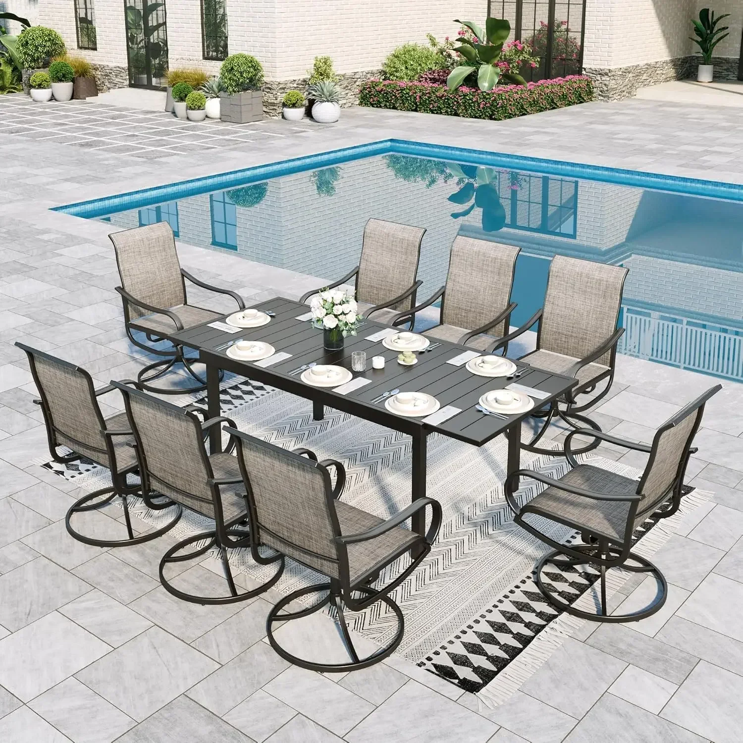 Outdoor Dining set Patio Dining sets Patio Table and Chairs set 9 Pieces Outdoor Dining Table