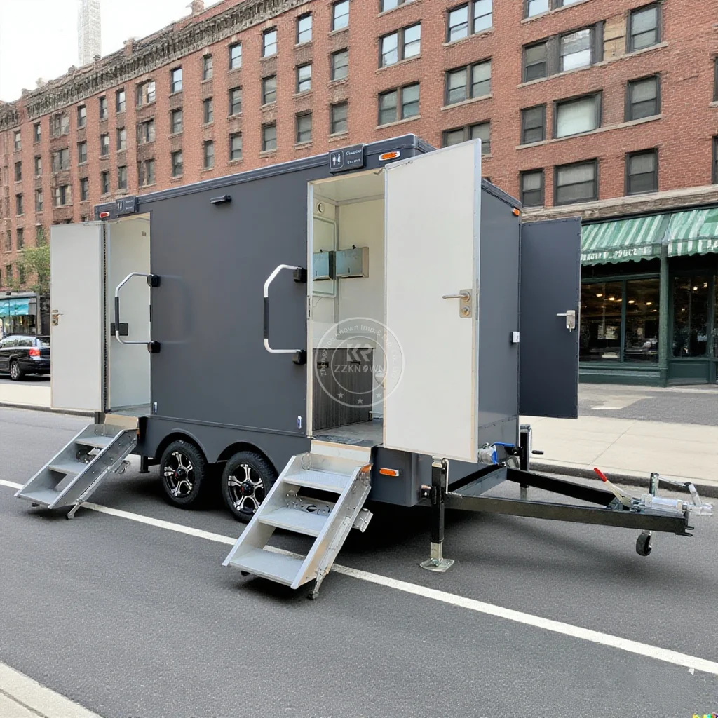 

High Quality Prefab House Portable Toilet Trailer Shower Rooms Outdoor Camping Mobile Toilet Trailer Luxury Restroom Trailer