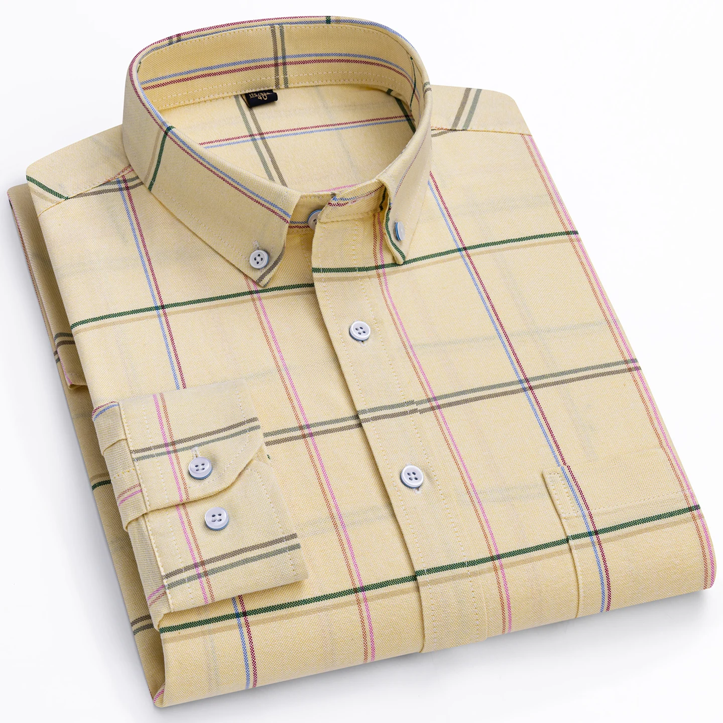Men's long-sleeved pure cotton shirt made of Oxford fabric, trendy and versatile for spring and summer, suitable for street wear