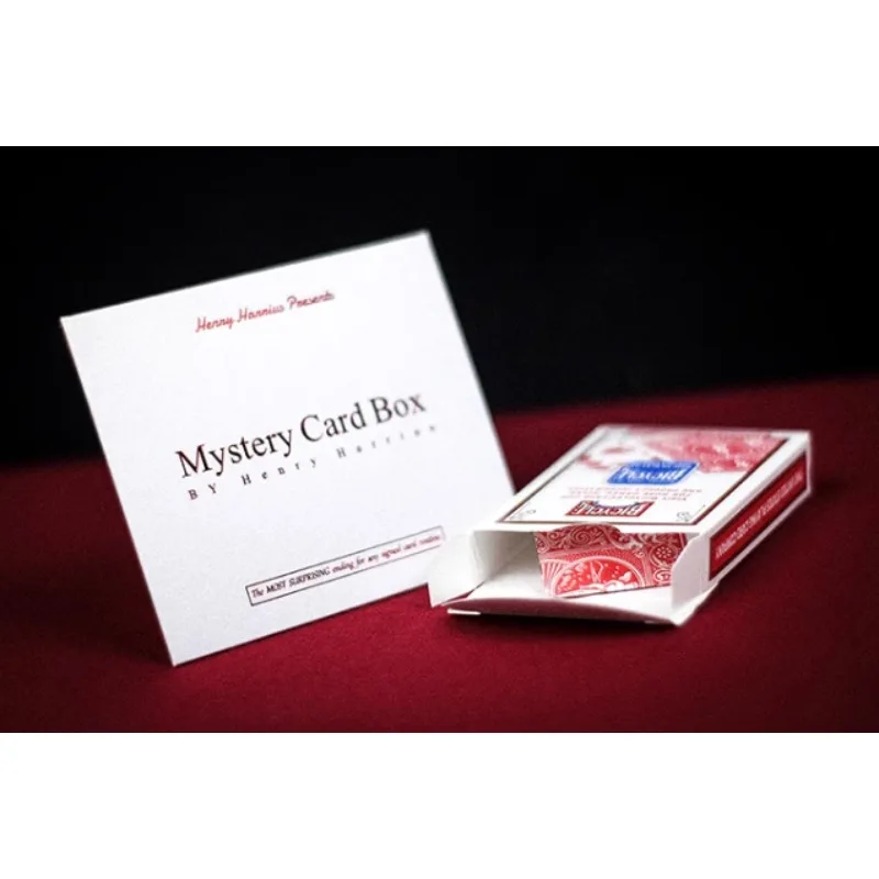 Mystery Card Box (Red/Blue) by Henry Harrius Gimmicks Card Magic and Trick Decks Close up Magic Props Magician Illusions Street