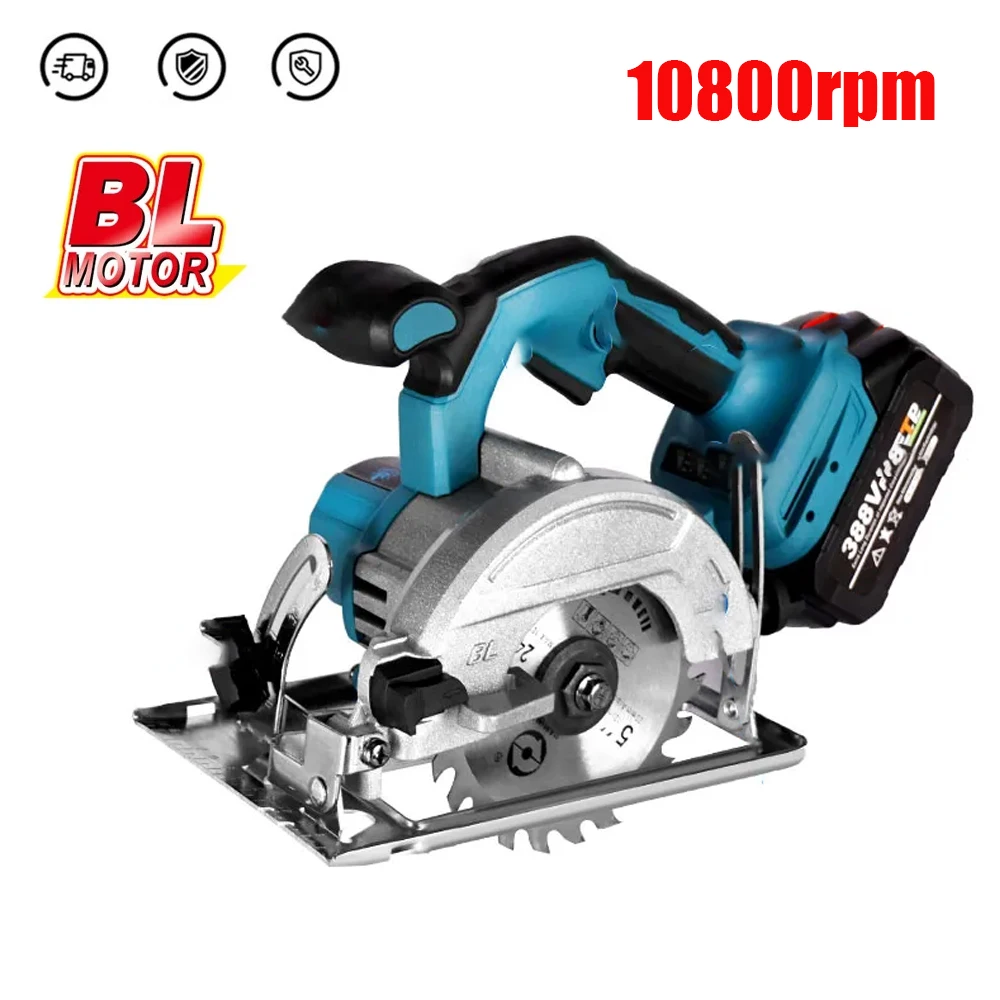 10800 tr/min 125mm Mini scie circulaire électrique sans fil Angle réglable outil de jardinage électrique pour le travail du bois pour Makita 18vbattey