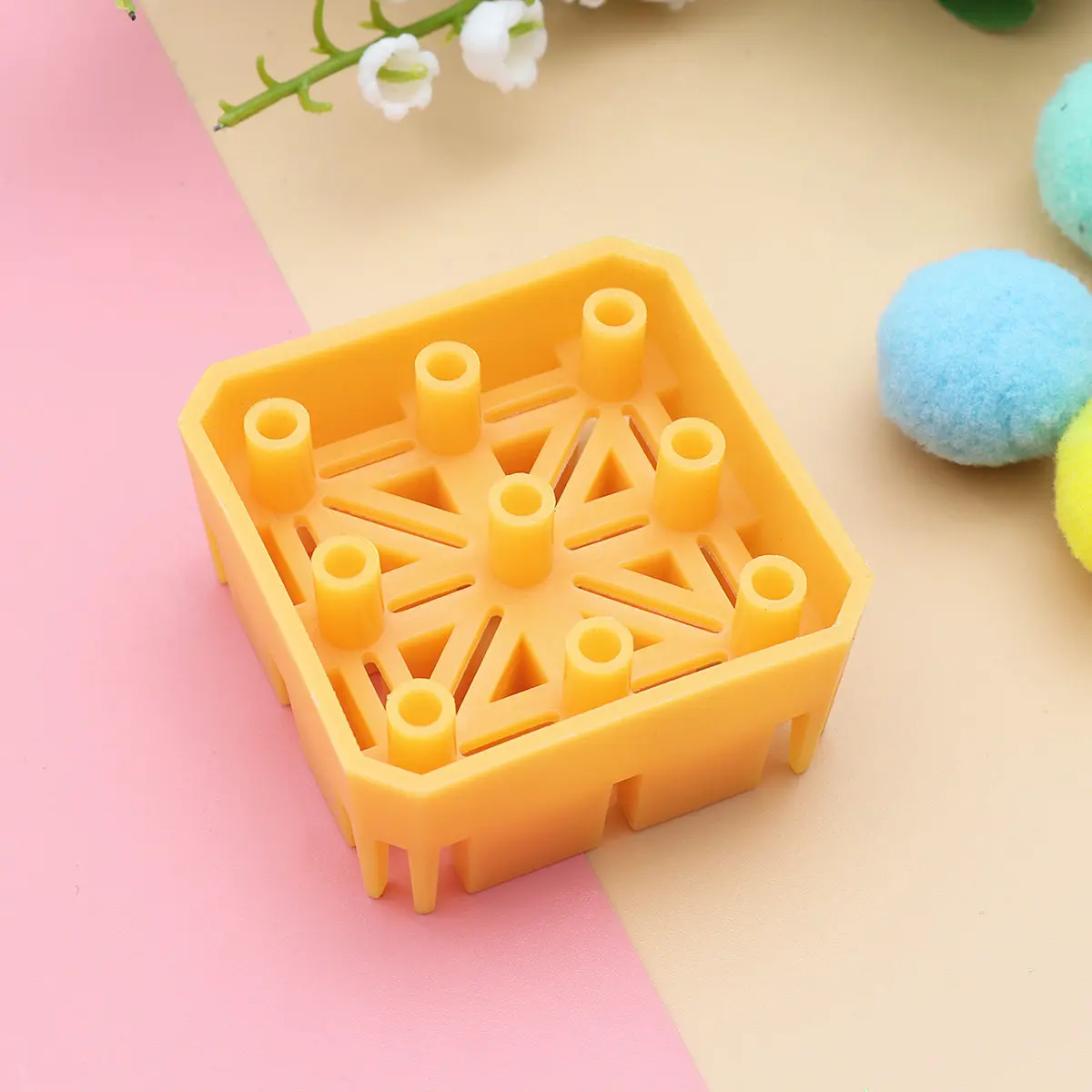 Plastic Watch Band Bracelet Holder Block Yellow Multi-Slot Repair Tool for Watch Band Removal Replacement Mount Support Stand