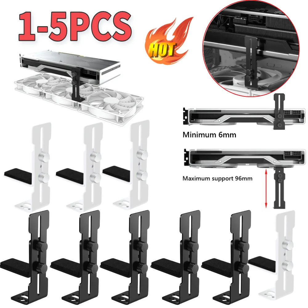 1-5PCS Chassis 12cm Fan Position Graphics Card Bracket 6-96mm Computer Graphics Card Holder GPU Brace for RTX 4090 4080 4070