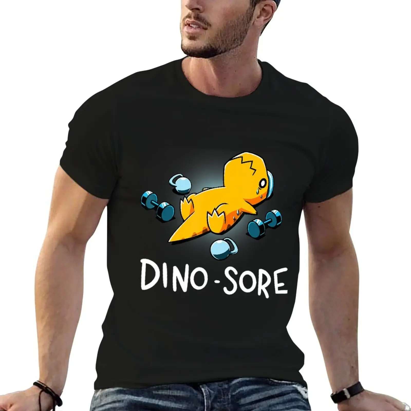 Dino Sore Funny Dinosaur Workout Gym Fitness Lifting T-Shirt oversizeds graphic t shirts graphic t shirt vintage men t shirt