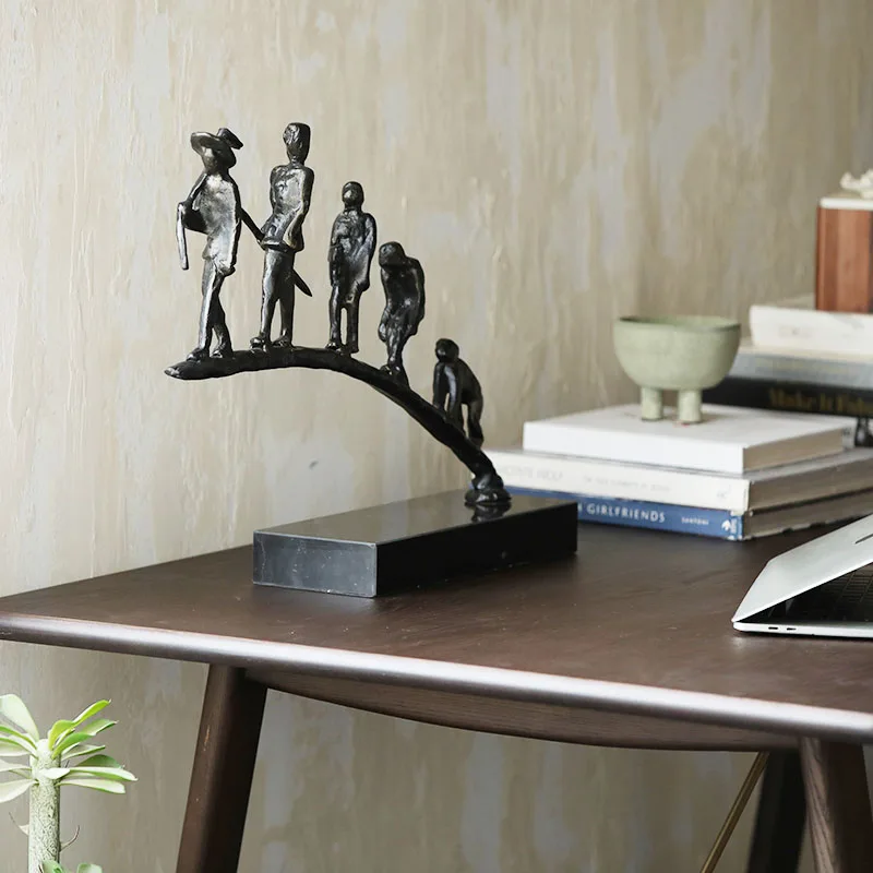 Modern Human Evolution Display Sculpture Art Metal Crafts Statues For Living Rooms Home Hotel Office Furnishings Decor Ornaments