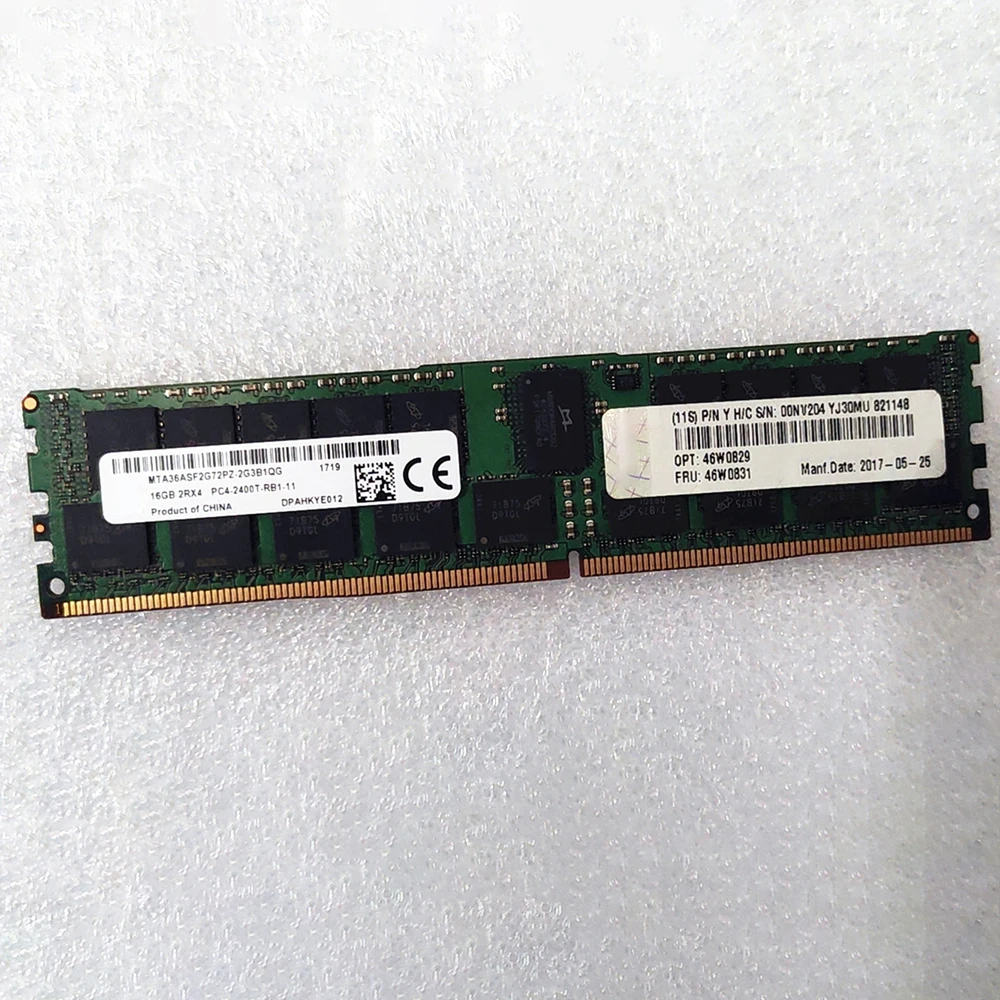 For IBM RAM X3850 X6 M5 X3550M5 X3950X6 46W0829 46W0831 00NV204 16GB DDR4 PC4-2400T-R 19200 2RX4 ECC REG Server Memory