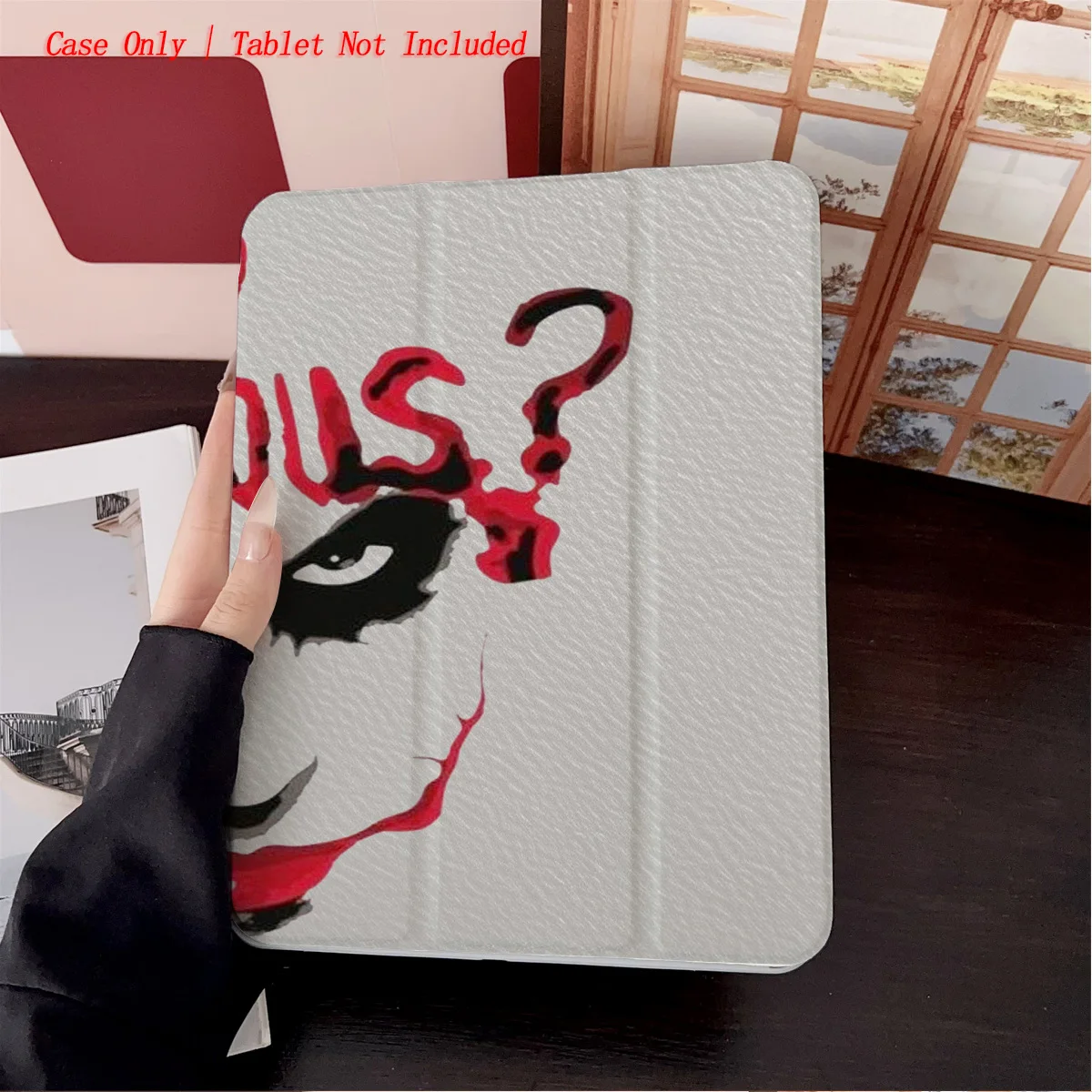 

360° Rotatable Foldable Stand iPad Case - Edgy Evil Smile Print for Apple iPad Pro/Air/Mini