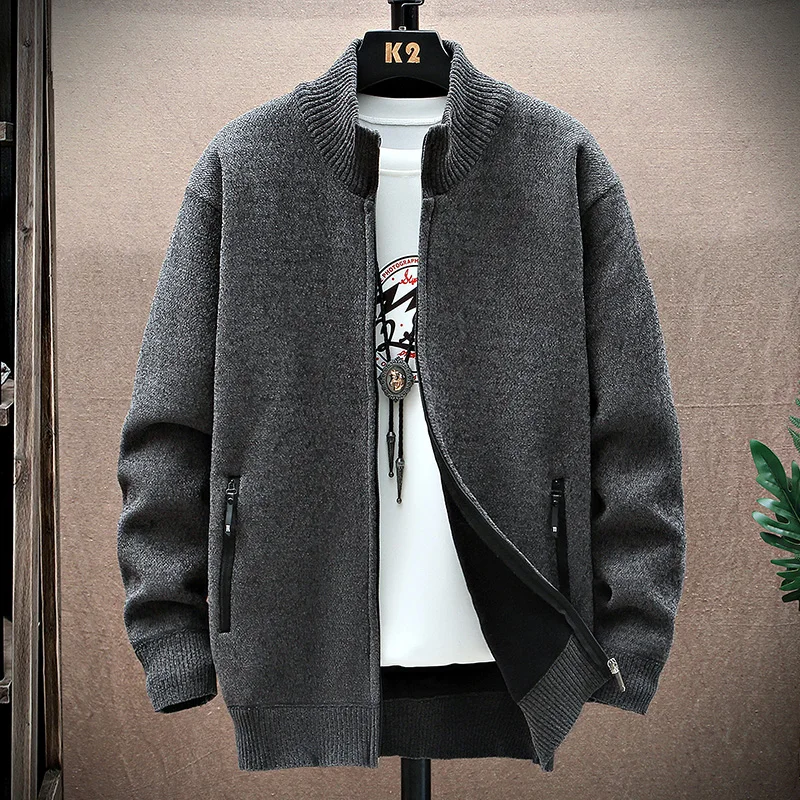 

2025 Men Cardigan Autumn Winter Thick Warm Fashion Casual Knitted Sweater Men Zipper Parka Coat High-quality Comfortable Sweater