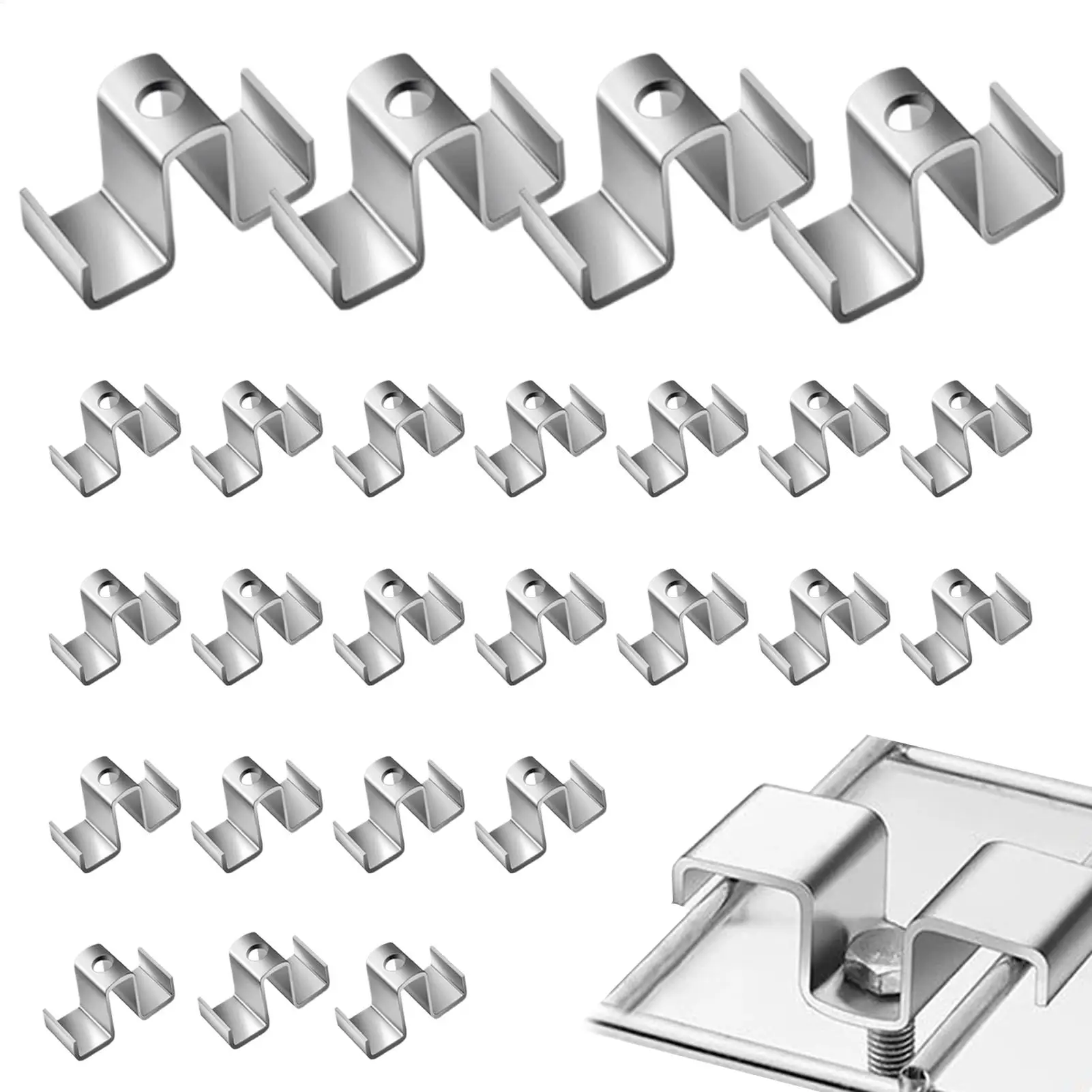 

Металлический зажим для решетки, 25 шт., сверхмощный оцинкованный седельный зажим для решетки, устойчивое к атмосферным воздействиям фурнитура для прокладок настила моста