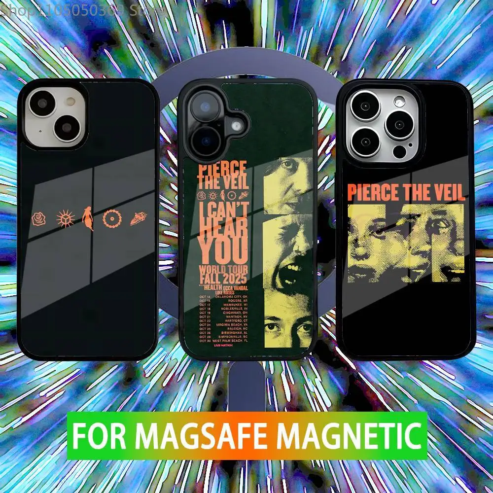 

P-Pierce Veil I Can t Hear You World Phone Case For iPhone 16,15,14,13,12,11,Pro,Max,Plus,Mini,SE New Magnetic Wireless Charging