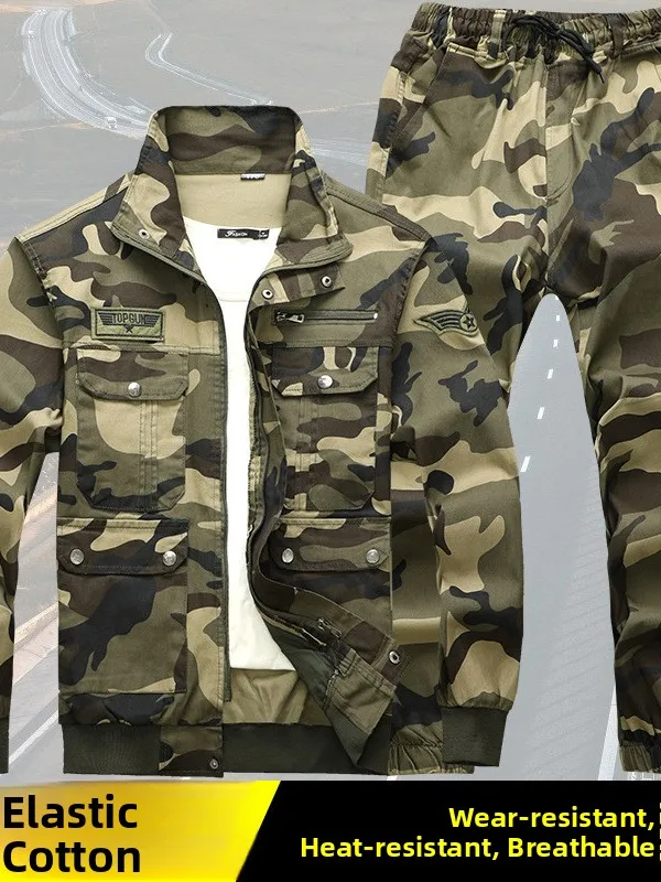 new-camouflage-workwear-set-elastic-casual-welding-women's-spring-autumn-training-clothes-durable-outdoor-cam-travel-gear