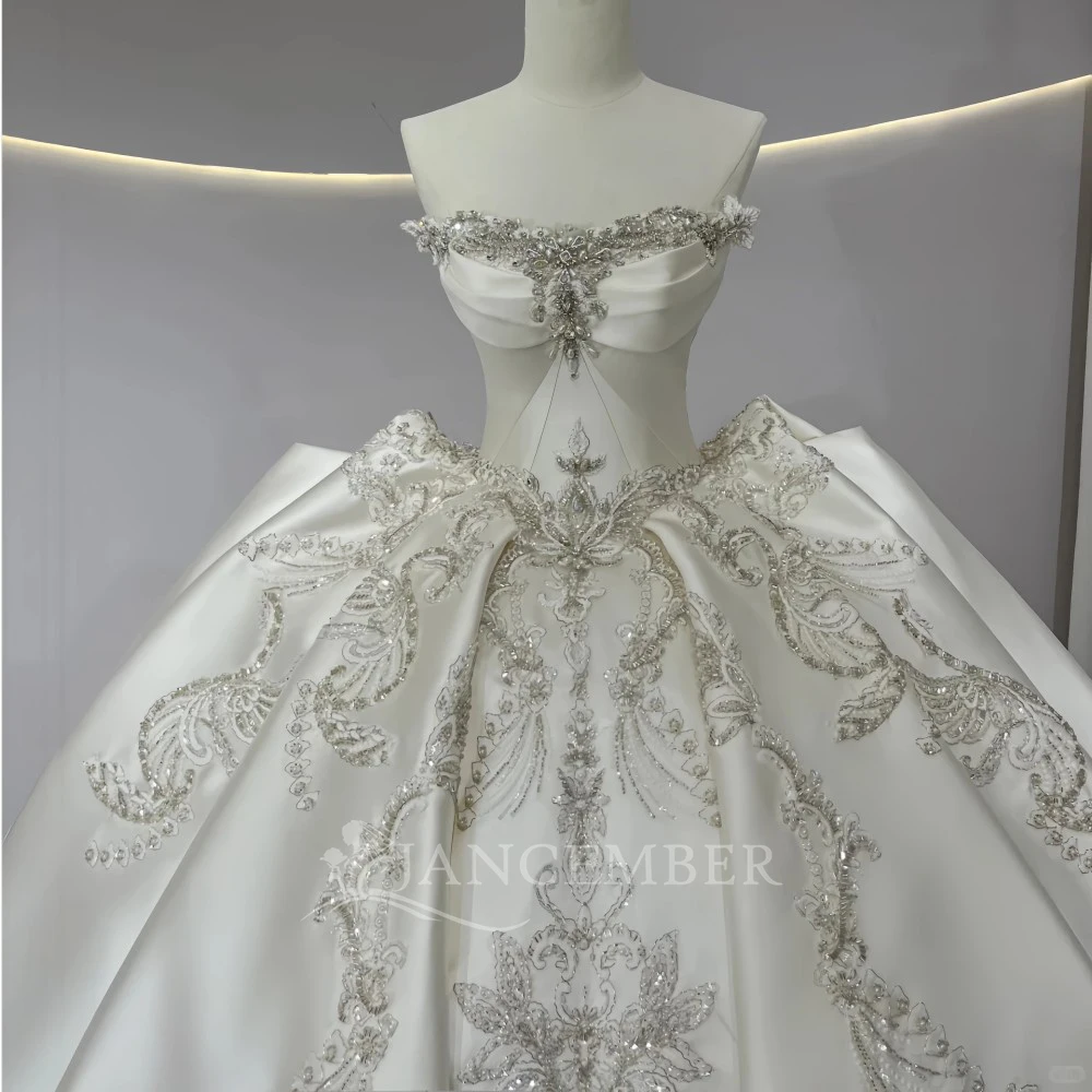 تخصيص رائع الكرة ثوب الساتان فستان الزفاف خمر مخصص المرأة زي العرائس Vestido de novia الدانتيل حتى الظهر #5