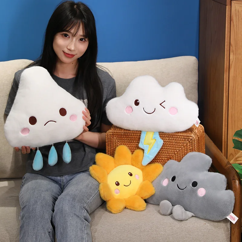 15/30CM Lovely Sky Series Plush Toy Sun & Cloud & Dark Clouds Plushie Pillow Pendant Toy Kawaii Birthday Gift
