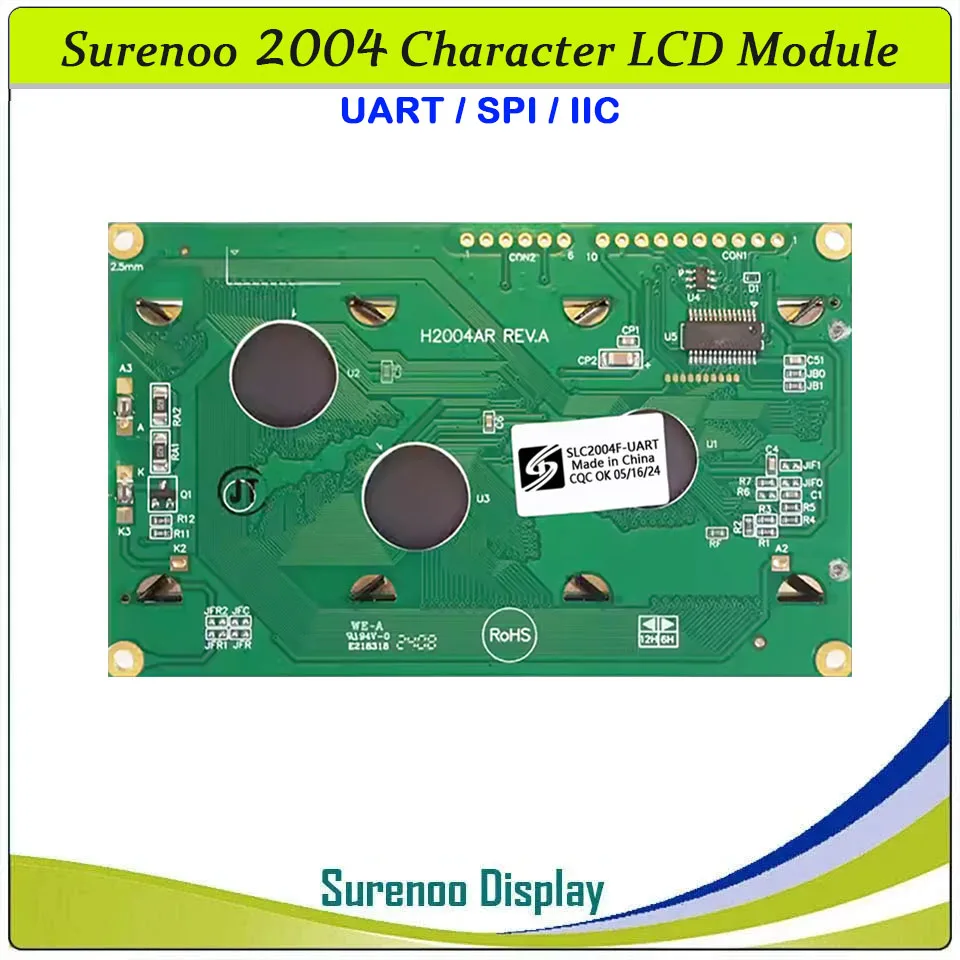 Imagem -06 - Surenoo-lcm Display Panel For Arduino Lcm Lcd Screen Serial Spi Iic I2c Amarelo Verde Blue Character 204 20x4 2004