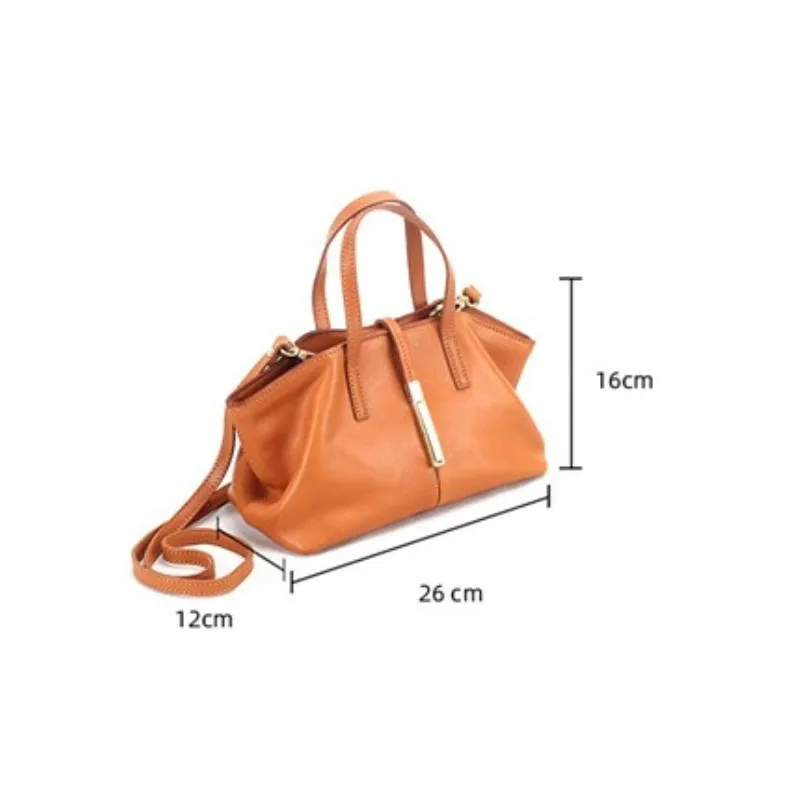 UKF Simple Soft High Quality Leather Handbag New Casual Solid Color Women Bag Versatile Large Capacity Commute Shoulder Bags